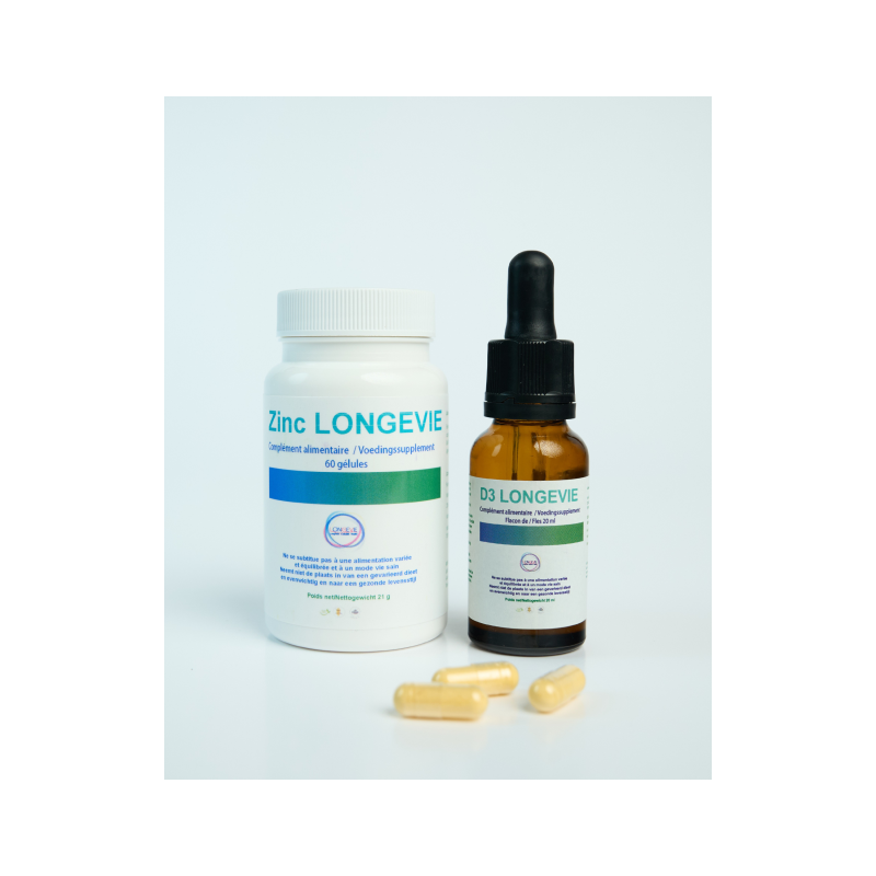 DuoPack D3 (flacon de 15 ml) + Zinc (pot de 60 gélules)