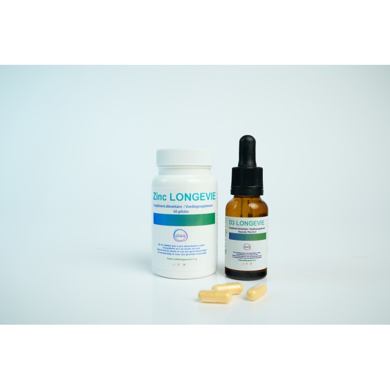 DuoPack D3 (flacon de 15 ml) + Zinc (pot de 60 gélules)