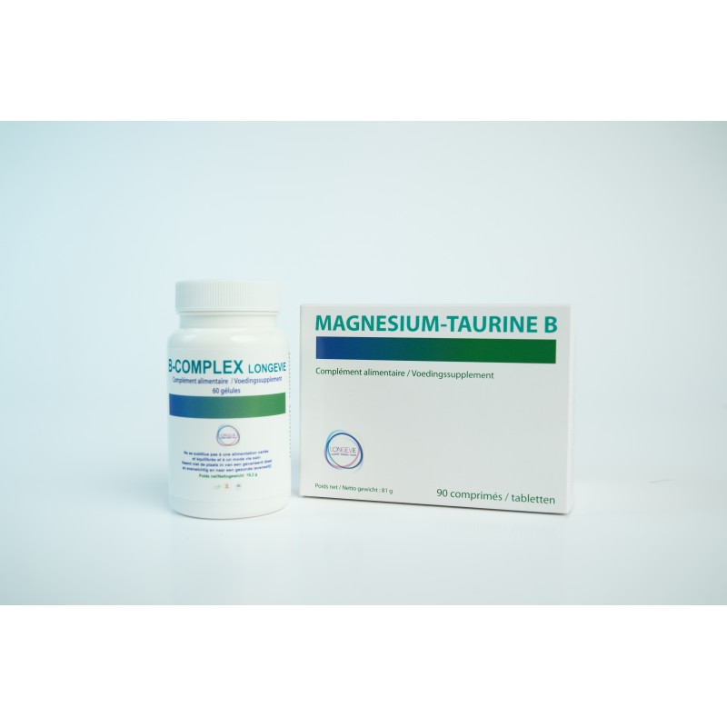 Pack B-Complex & Magnésium Taurine B Longévie – énergie, équilibre nerveux et résistance au stress