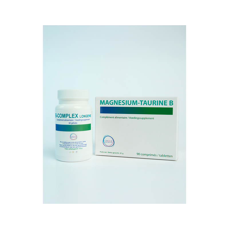 Pack B-Complex & Magnésium Taurine B Longévie – énergie, équilibre nerveux et résistance au stress