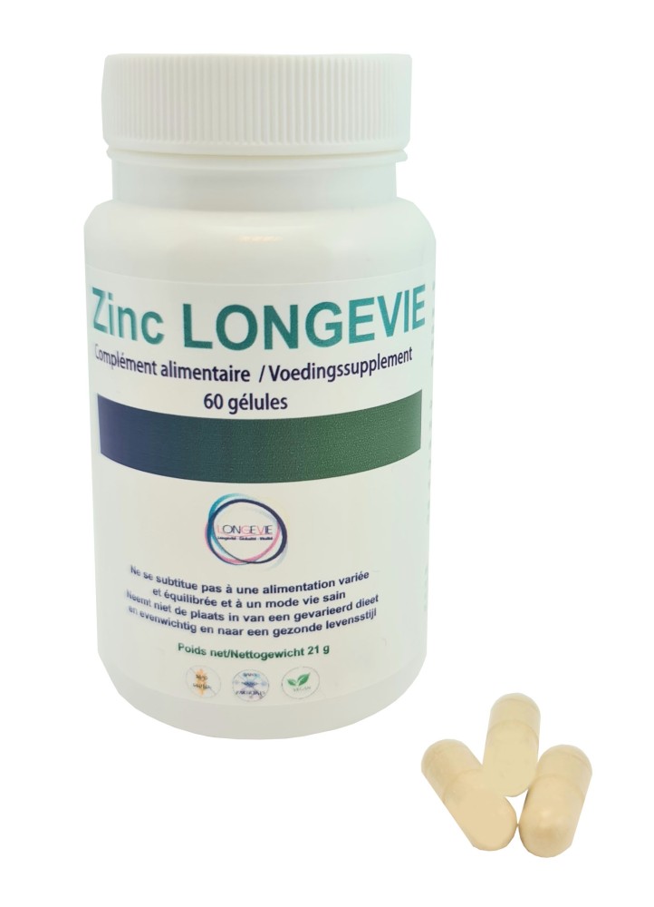 ZINC LONGEVIE - Pot de 60 gélules -