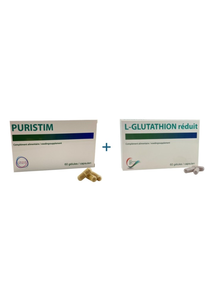Lot 1 PURISTIM (60 gél.) + 1 L-GLUTHATION REDUIT (60 gél.)