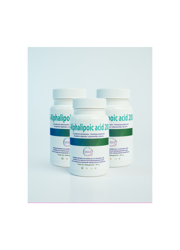 Pack 3 boîtes R-AlphaLipoic Acid 200 Longévie – antioxydant cellulaire puissant pour énergie et protection durable