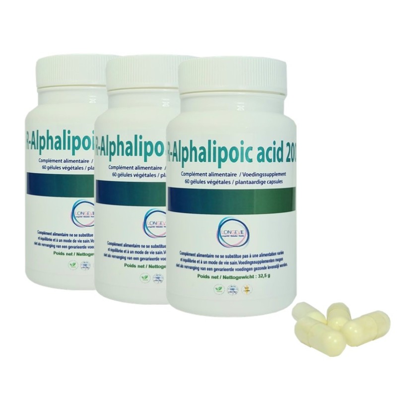 R-ALPHALIPOIC ACID 200 - Lot de 3 pots de 60 gélules -