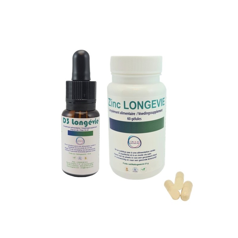DuoPack D3 (flacon de 15 ml) + Zinc (pot de 60 gélules)