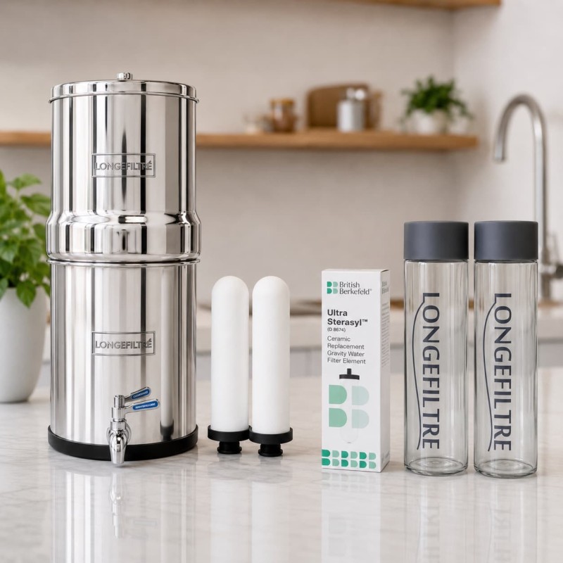 LONGEFILTRE MAXINOX équipé de 2 filtres Ultrasterasyl© et 2 bouteilles offertes